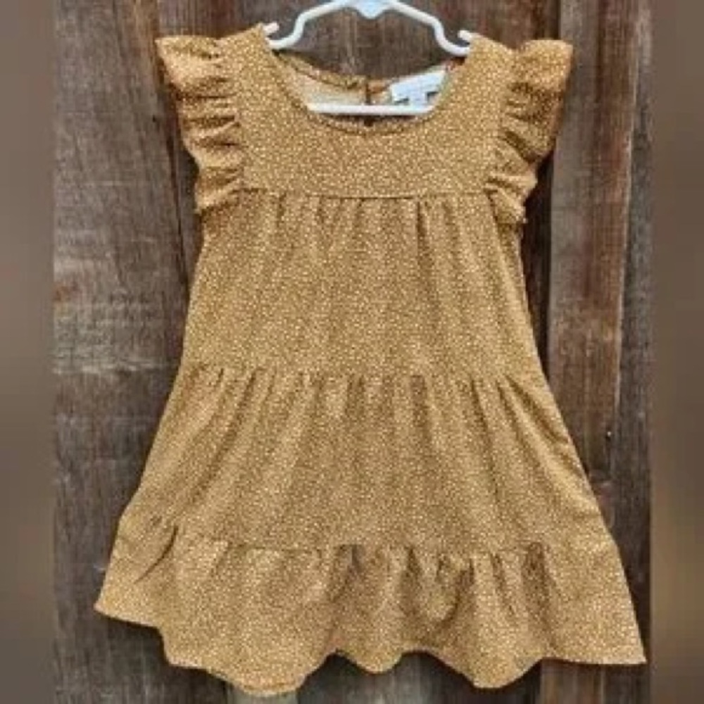 🤎 Bailey’s Blossoms Speckled Tiered Ruffle Dress – Size 6/9 Months 🤎